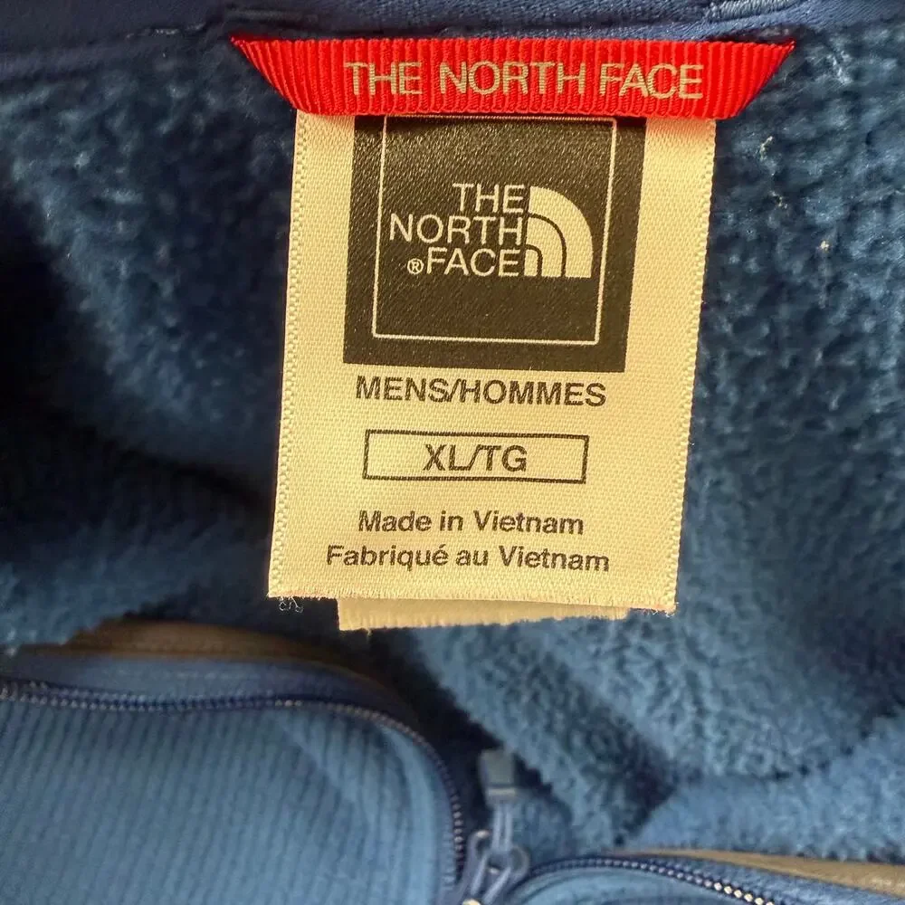 The North Face Blue 1/4 Zip Grid Fleece Pullover Gorpcore Cabincore Camping XL